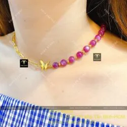 Dây chuyền Ruby sao thiên nhiên Guinea, vàng 18k - Ảnh 2