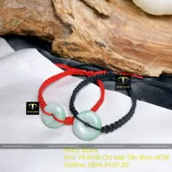 Đồng điếu ngọc cẩm thạch đậu lý tết dây đeo tay