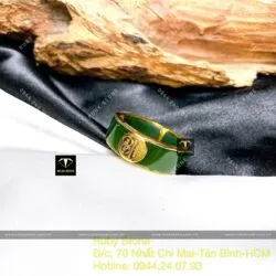 Nhẫn ngọc bích Canada - Thiết kế logo theo yêu cầu Khách hàng, vàng 18k - Ảnh 3