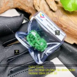 Tỳ hưu ngọc Cẩm Thạch sơn thuỷ xanh lý, KT 29mm - Ảnh 6