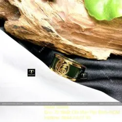 Nhẫn ngọc bích Canada chữ "Phúc", vàng 18k - Hình ảnh 3