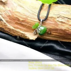 Mặt dây chuyền túi tiền ngọc bích, vàng trắng 14k (585) - Ảnh 4