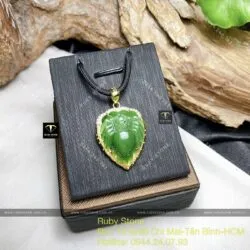 Mặt dây chuyền nhện ngọc bích Canada xanh VIP, vàng 18k - Ảnh 5