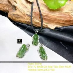 Mặt dây chuyền Ve sầu (Ngọc thiền) ngọc bích Canada, bạc 925 - Ảnh 5