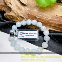 Chuỗi ngọc cẩm thạch 9,5 ly mix bi vàng 18k