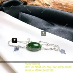 Lắc bạc lu thống ngọc bích Canada xanh đậm