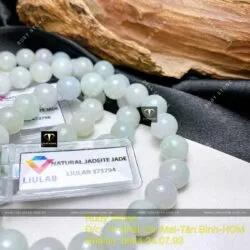 Vòng chuỗi ngọc Cẩm thạch phớt xanh 9,5 ly