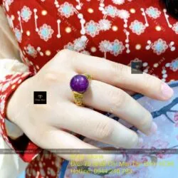 Nhẫn Ruby sao thiên nhiên Guinea, vàng 18k