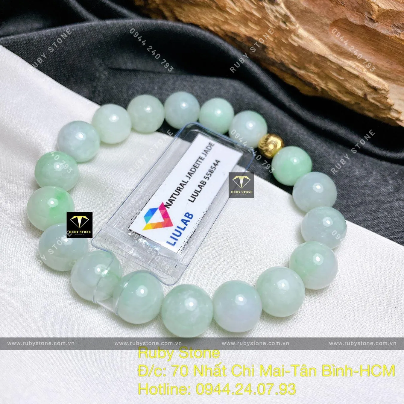 Vòng chuỗi ngọc cẩm thạch xanh lý táo 9,5 ly mix bi vàng 18k Vòng chuỗi ngọc cẩm thạch xanh lý táo 9,5 ly mix bi vàng 18k