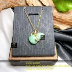 Mặt dây chuyền hồ lô Cẩm Thạch Đậu Lý, vàng 18k - Ảnh 7