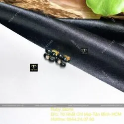 Khuyên tai cỏ bốn cánh ngọc Phỉ Thúy Mực Dục, vàng 18k - Hình ảnh 6