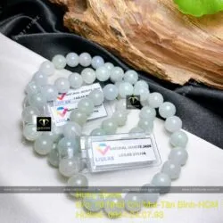 Vòng chuỗi ngọc Cẩm thạch phớt xanh 9,5 ly