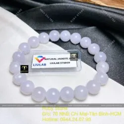 Vòng chuỗi tay ngọc Cẩm thạch phớt tím lam 9,5 ly