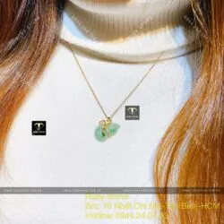 Mặt dây chuyền hồ lô Cẩm Thạch Đậu Lý, vàng 18k - Ảnh 4