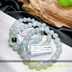 Vòng chuỗi ngọc Cẩm thạch phớt xanh 9,5 ly