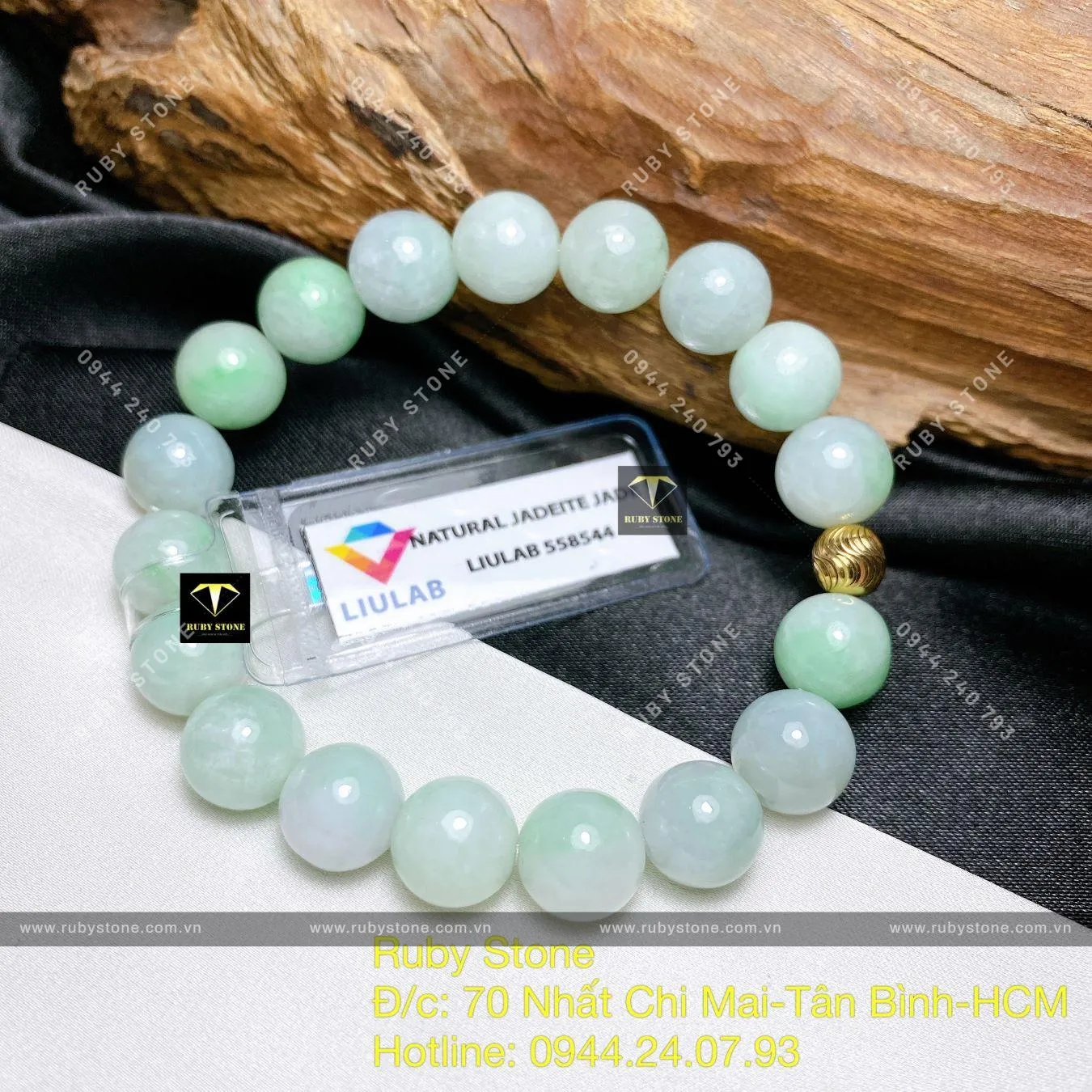 Vòng chuỗi ngọc cẩm thạch xanh lý táo 9,5 ly mix bi vàng 18k Vòng chuỗi ngọc cẩm thạch xanh lý táo 9,5 ly mix bi vàng 18k - Ảnh 4