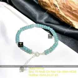 Lắc bạc 925 Lam Ngọc bánh xe - Hình ảnh 4