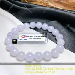 Vòng chuỗi tay ngọc Cẩm thạch phớt tím lam 9,5 ly