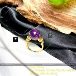 Nhẫn Ruby sao thiên nhiên Guinea, vàng 18k - Hình ảnh 2