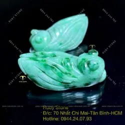 Ve sầu (ngọc thiền) ngọc Cẩm thạch sơn thuỷ, KT 27mm
