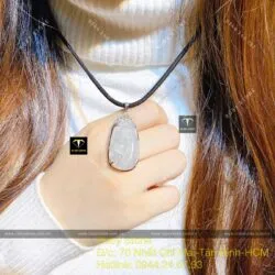 Mặt dây chuyền như ý Phỉ Thuý lục hoa bay, bạc 925 - Ảnh 4