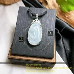 Mặt dây chuyền như ý Phỉ Thuý lục hoa bay, bạc 925 - Ảnh 6