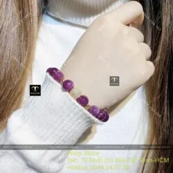Lắc tay Ruby sao thiên nhiên Guinea 10 ly, vàng 18k - Ảnh 2