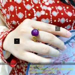 Nhẫn Ruby sao thiên nhiên Guinea, vàng 18k - Hình ảnh 5