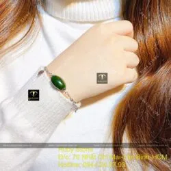 Lắc bạc lu thống ngọc bích Canada xanh đậm