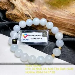 Chuỗi ngọc cẩm thạch 9,5 ly mix bi vàng 18k