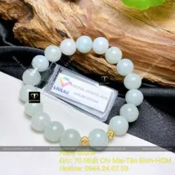 Vòng chuỗi ngọc cẩm thạch 9,5 ly mix bi vàng 18k