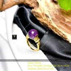 Nhẫn Ruby sao thiên nhiên Guinea, vàng 18k - Hình ảnh 3