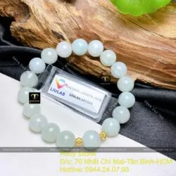 Vòng chuỗi ngọc cẩm thạch 9,5 ly mix bi vàng 18k - Ảnh 2
