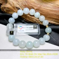 Vòng chuỗi ngọc cẩm thạch 9,5 ly mix bi vàng 18k Vòng chuỗi ngọc cẩm thạch 9,5 ly mix bi vàng 18k
