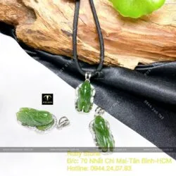 Mặt dây chuyền Ve sầu (Ngọc thiền) ngọc bích Canada, bạc 925 - Ảnh 3