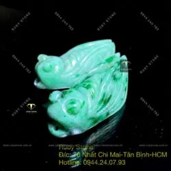 Ve sầu (ngọc thiền) ngọc Cẩm thạch sơn thuỷ, KT 27mm - Hình ảnh 6