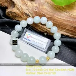 Vòng chuỗi ngọc cẩm thạch 9,5 ly mix bi vàng 18k - Ảnh 5