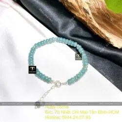 Lắc bạc 925 Lam Ngọc bánh xe - Hình ảnh 2