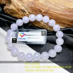 Vòng chuỗi tay ngọc Cẩm thạch phớt tím lam 9,5 ly
