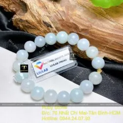 Chuỗi tay ngọc cẩm thạch 9,5 ly mix bi vàng 18k