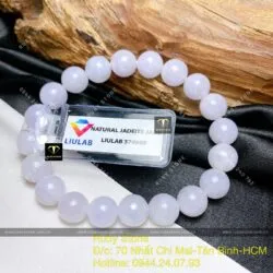 Vòng chuỗi tay ngọc Cẩm thạch phớt tím lam 9,5 ly