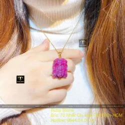 Mặt dây chuyền Chúa Jesus Ruby Nam Phi, vàng 18k - Ảnh 6