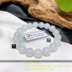 Vòng chuỗi ngọc Cẩm thạch nếp băng trắng 10 ly