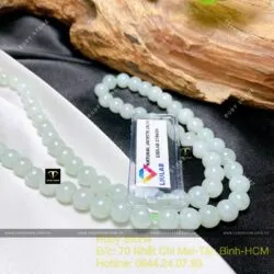 Chuỗi cổ ngọc Cẩm thạch xanh lơ 8 ly - Ảnh 4