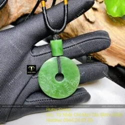 Mặt dây đồng điếu ngọc bích Canada khắc “Lục Tự Đại Minh Chân Ngôn”, KT 35mm - Ảnh 8
