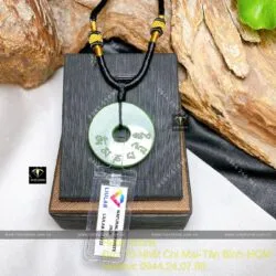 Đồng điếu Ngọc bích khắc chú “Om Mani Padme Hum”, ĐK 28mm - Hình ảnh 12