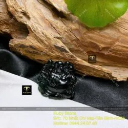 Phật Di Lặc Phỉ Thuý Mực Dục (Mặc thuý), KT 26mm - Hình ảnh 6