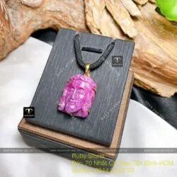 Mặt dây chuyền Chúa Jesus Ruby Nam Phi, vàng 18k - Ảnh 2
