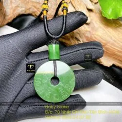 Mặt dây đồng điếu ngọc bích Canada khắc “Lục Tự Đại Minh Chân Ngôn”, KT 35mm - Ảnh 7
