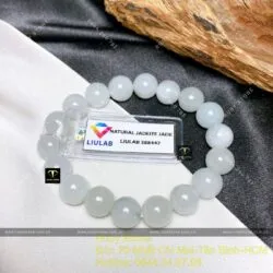 Chuỗi tay ngọc Cẩm thạch nếp băng trắng 10 ly - Hình ảnh 3